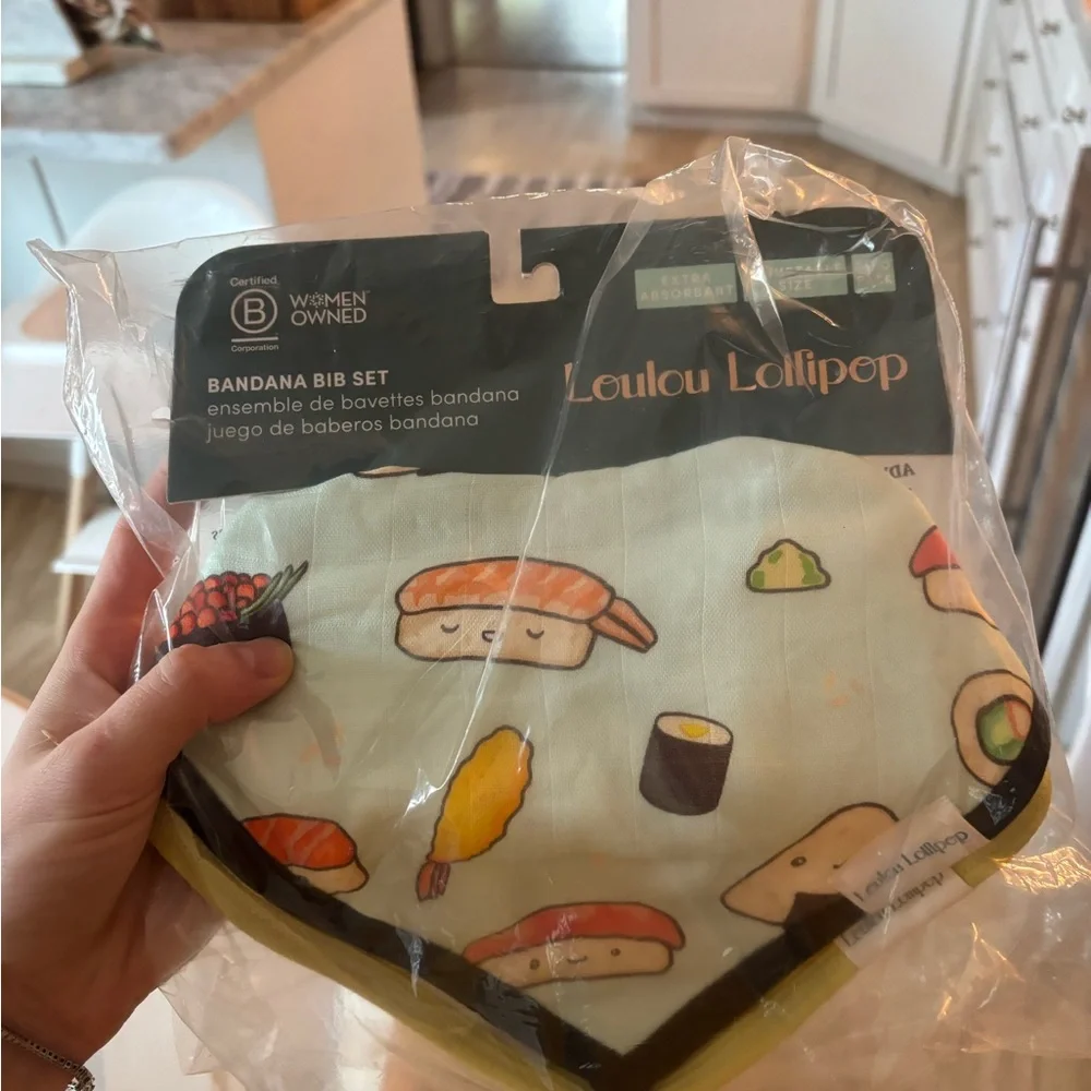 Loulou Lollipop Sushi Bandana Bib Set